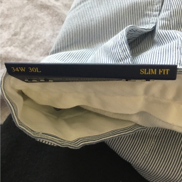 Polo Ralph Lauren Slim Fit Blue and White Pinstriped Pants NWT - Picture 4 of 10